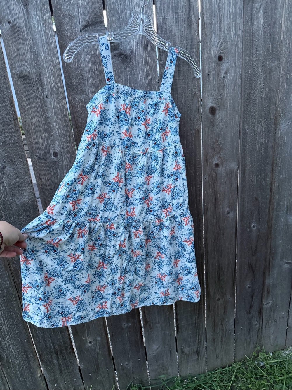 Uniqlo x Paul and Joe Girls' 10 Blue Floral Sundress with Red Accents